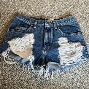 Furst of A Kind LF Vintage Denim Shorts with Rips, One of a Kind. Fits like 26